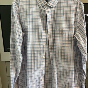 J. Crew Blue and Pink Casual Button Down Shirt